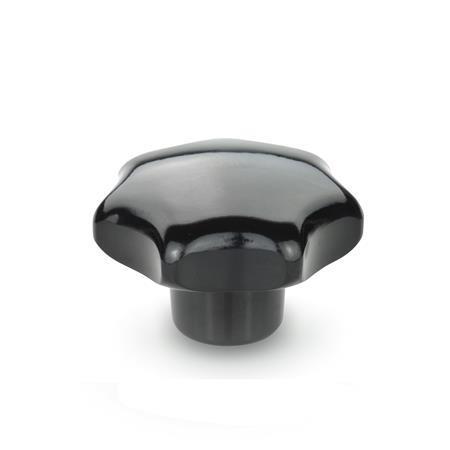 Otto Ganter Star Knob Duroplast Bush in Brass, DIN 6336